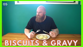 AUSSIE MAKES BISCUITS amp GRAVY FOR THE FIRST TIME [upl. by Toby604]