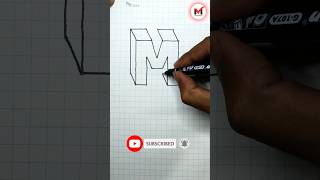 How To Draw A 3d Letter M Easily  Awesome Trick Art 3dlatter 3dillusion Monos3DArt 3dart [upl. by Longo]