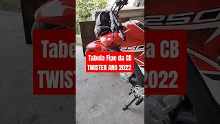 Valor tabela FIPE da CB Twister 250 ano 2022 twister moto [upl. by Ahsinhoj]