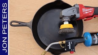 Super Fast amp Easy How To Refinish  Restore Cast Iron Pan [upl. by Eleik]