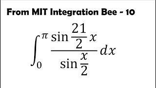 Dirichlet Kernel MIT Integration Bee 10 [upl. by Ardin]