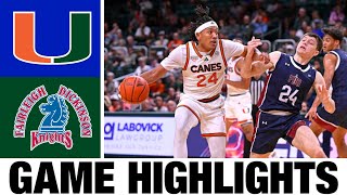 Miami vs Fairleigh Dickinson Highlights  NCAA Mens Basketball  2024 College Basketball [upl. by Robertson184]