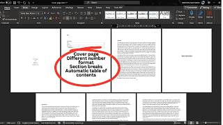 How to format a thesis cover page section break different numbers and automatic table of contents [upl. by Naiviv389]