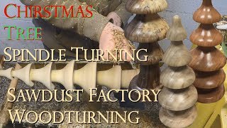 How to Turn Christmas Trees  Sawdust Factory Woodturning [upl. by Einahpit77]