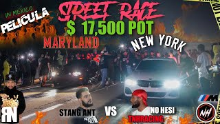 STREET RACE IN MARYLAND NO HESI BUILT BMW M340 NY VS MD BUILT MUSTANG 17500 POT 😳 [upl. by Eidnar]