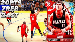 NBA2K24 MYTEAM GALAXY OPAL ARVYDAS SABONIS GAMEPLAY HE’S BETTER THAN YOU THINK 🤔👀‼️ [upl. by Oap]