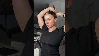 Dirty hair sleek bun  garnier aloe vera mask grwm haircare sleekponytail sleekbun [upl. by Oirtemed533]