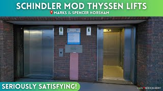 Seriously Satisfying  Schindler Mod Thyssen Lifts at MampS Horsham [upl. by Teryn]