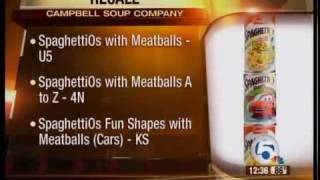 Campbell Soup recalls 15 Million pounds of SpaghettiOs [upl. by Adnir]