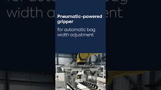 Automatic gripper adjustment for varying product dimensions shorts palletizing gripper bags [upl. by Anivas]