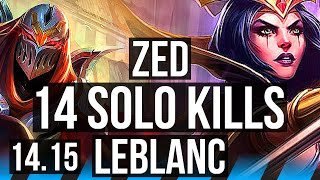 ZED vs LEBLANC MID  14 solo kills 50k DMG Legendary 900 games 2552  VN Master  1415 [upl. by Jarita778]