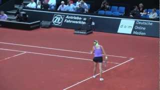 Victoria Azarenka vs Agnieszka Radwanska injury timout Part 2  Porsche Tennis Grand Prix 2012 [upl. by Tamarah]