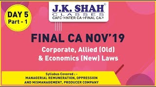 Final CA Nov19 Revision Lectures  Law Day 5 of 11Part 1 [upl. by Alyar587]