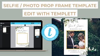 Edit with Templett V2  Selfie Frame  Photo Prop Frame Template tutorial [upl. by Notlaw]