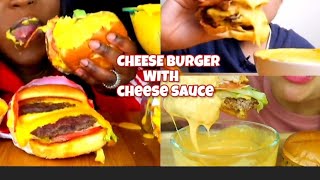 Best Cheese Buger With Cheese Sauce  Mukbang Asmr [upl. by Annawoj]