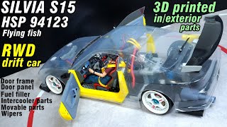 Silvia S15 drift car with HSP 94123 Flying Fish RWD conversion chassispart2 [upl. by Eintirb]