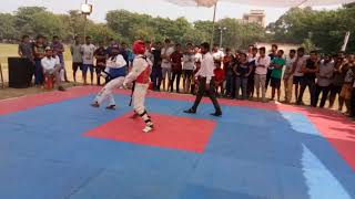 MANISH GOSWAMI TAEKWONDO FIGHT SPARDHA IIT BHU RED CHEST GUARD [upl. by Mure]