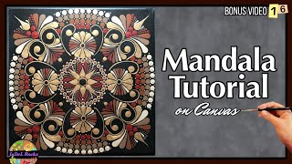 Mandala Painting Tutorial  Canvas Wall Art [upl. by Yeruoc425]