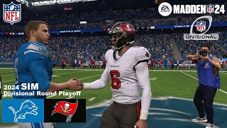 Madden 24 Lions vs Buccaneers Divisional Round Playoff Game Full Simulation 2024 PS5 4K Game Play [upl. by Berke]