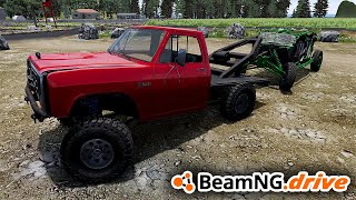 OFFROAD TOW TRUCK RECOVERS BROKE CANAM X3 THINGS WENT BAD  BeamNGdrive MP [upl. by Carlynn]