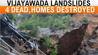 Vijayawada Landslide  Andhra Pradesh  4 Dead 100 Homes Destroyed as Heavy Rains Trigger Disaster [upl. by Avik]