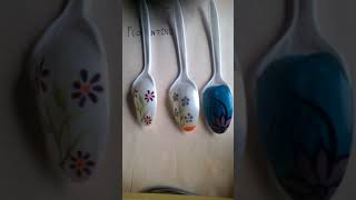 Plastic spoon nail art design project [upl. by Irrahs313]