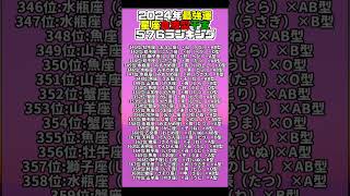 【2024年の運勢】星座×血液型×干支で観る576通り水森太陽監修による最強運ランキング 占い shorts [upl. by Barker]