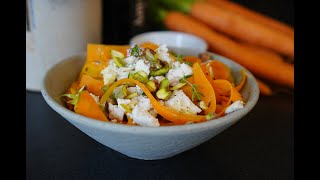 Tagliatelles de carottes au cumin et feta facile [upl. by Anaicul]