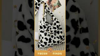 Winter Cow Print Fur Large Shoulder Bag [upl. by Keslie464]