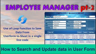 Why Loop Important in VBA Application  Employee Management Part 2  employee management system [upl. by Nagyam]