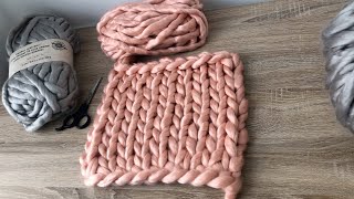 How to Make a Chunky Knit Blanket  Quick and Easy HandKnit Tutorial Walkthrough [upl. by Mae862]