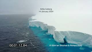 Iceberg A23a  Drone footage of the largest iceberg on earth eroding in the Southern Ocean [upl. by Macmullin]