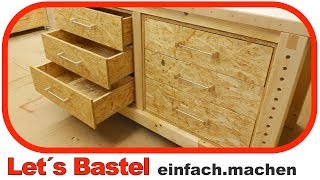 1 Unterschrank für Werkbank mit Schubladen selber bauen  Lets Bastel [upl. by Rene]