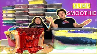 MIXING ALL OUR GIANT SLIMES  SUPER HUGE SLIME SMOOTHIE [upl. by Shorter]