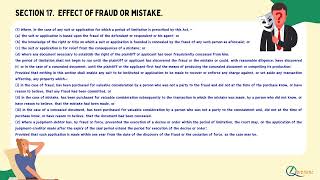 Limitation Act 1963  Section 17 Effect of fraud or mistake [upl. by Elleraj213]