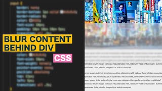 Blur content behind div with CSS [upl. by Ahsinwad]