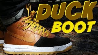 Nike Lunar Force 1 DuckBoot quotLight British Tanquot w On Foot [upl. by Pammy]