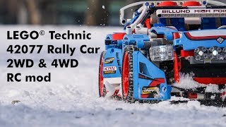 LEGO Technic 42077 Rally Car 2WD amp 4WD RC mod [upl. by Ynaffet938]