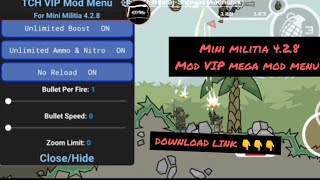 mini militia v428 MOD VIP MEGA MENU DOWNLOAD LINK 👇👇👇 DESCRIPTION [upl. by Saalocin]