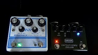 MXR Carbon Copy Deluxe vs DOD Rubberneck Analog Delay Comparison [upl. by Eniamrehc]