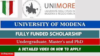 University of Modena Italy Eligibility Criteria Benefit How to apply for University of Modena [upl. by Certie358]