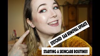 Chatty Vlog stretched ears update  Beginning skincare routine  BlackRavenBeauty [upl. by Marden]