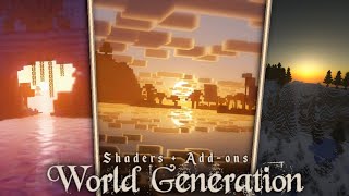 Minecraft PE Top 10 World Generation AddonsMods That Look Unbelievable with Shaders [upl. by Rekrap897]