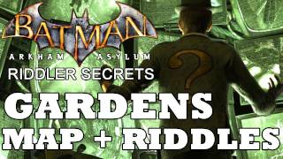 Batman Arkham Asylum Botanical Gardens Secret Map Location and Riddle Solutions [upl. by Durware]