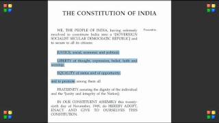 Indian Constitution  Video 2 Preamble Intro [upl. by Rabjohn]