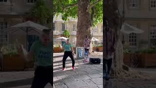 So Gooood Dancer joins in when Busker starts singing this song [upl. by Ellehcram]