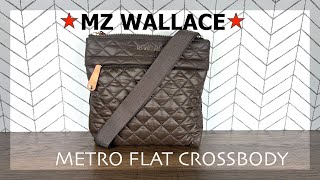 MZ Wallace Metro Flat Crossbody Walnut Review Competo [upl. by Ynohta398]