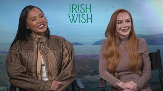 IRISH WISH Interview w Lindsay Lohan Ayesha Curry amp Ed Speleers [upl. by Acassej431]