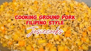 Cooking Ground Pork Filipino Style [upl. by Meletius]