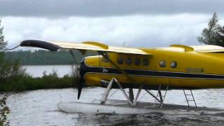 Ignace DHC3 Otter takeoff from Agimak Lake [upl. by Arraek]